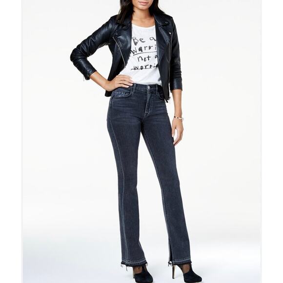 Hudson Collin Womens Flare Jeans Black Stretch Dark Wash 25 New - Picture 1 of 10